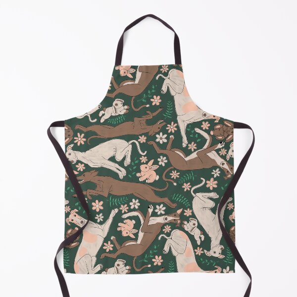 Item preview, Copy of Greyhounds Frolicking Pattern - Greyhounds & stuffed bunnies - Greyhounds Pastel Spring Palette - Cape Cod Pine Green designed and sold by EcoElsa.