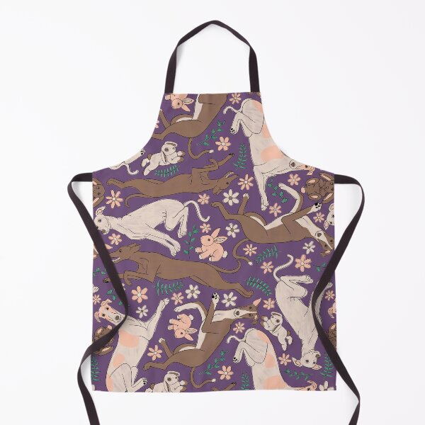Item preview, Greyhounds Frolicking Pattern - Greyhounds & stuffed bunnies - Greyhounds Pastel Spring Palette - Bright Mulled Wine designed and sold by EcoElsa.