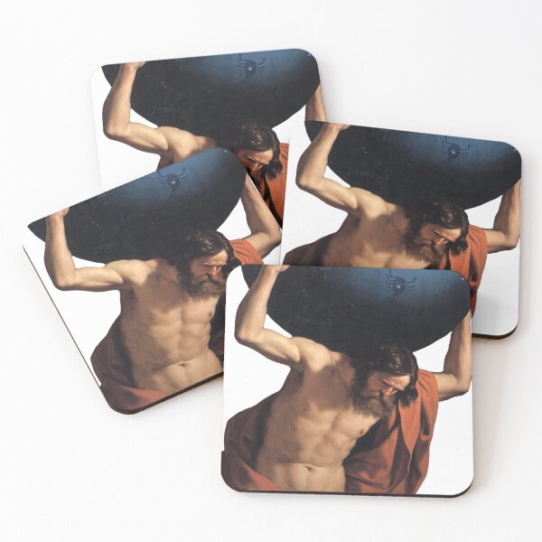 Item preview, Greek God Atlas Holding Up Celestial Earth World Globe Guercino Bologna Painting Meme designed and sold by fomodesigns.