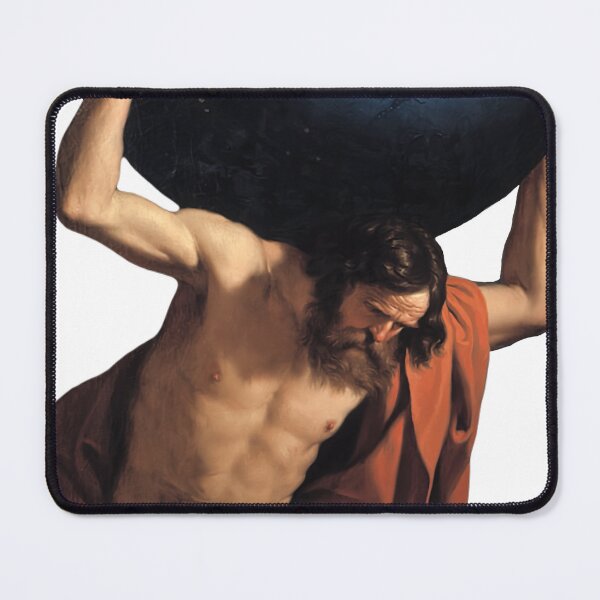 Item preview, Greek God Atlas Holding Up Celestial Earth World Globe Guercino Bologna Painting Meme designed and sold by fomodesigns.