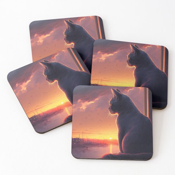 Item preview, Cat watching a sunset designed and sold by RuralGreen.