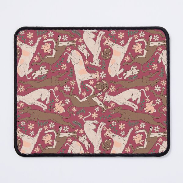 Item preview, Greyhounds Frolicking Pattern - Greyhounds & stuffed bunnies - Greyhounds Pastel Spring Palette - Light Plum Burst designed and sold by EcoElsa.