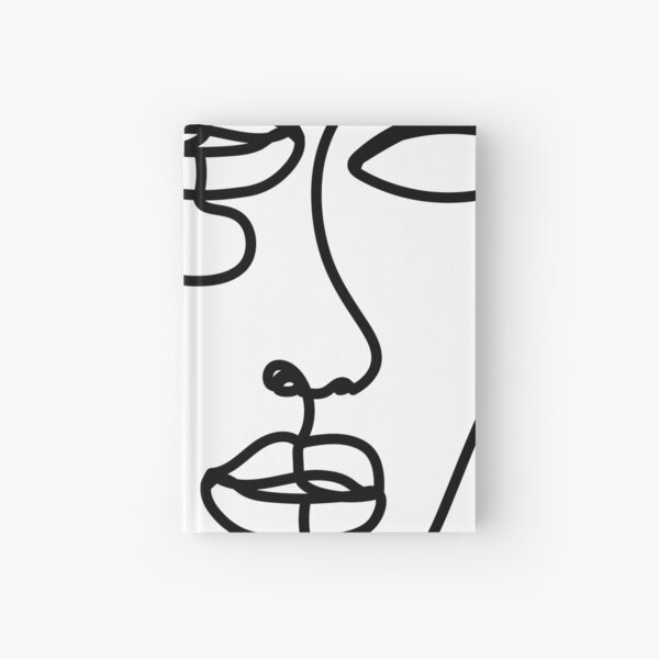 Face Outline Print Hardcover Journal