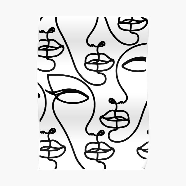 Face Outline Print Poster