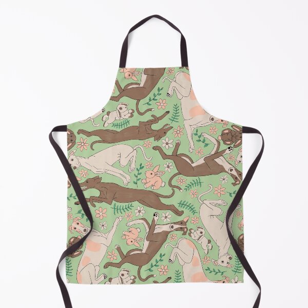 Item preview, Greyhounds Frolicking Pattern - Greyhounds & stuffed bunnies - Greyhounds Pastel Spring Palette - Spring Sprout Green designed and sold by EcoElsa.