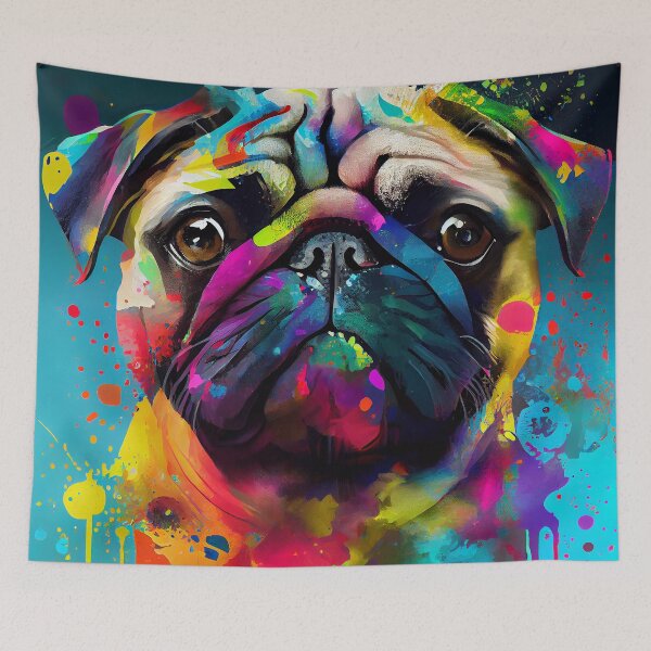 Item preview, Colorful Pug dog portrait. designed and sold by Quiki.