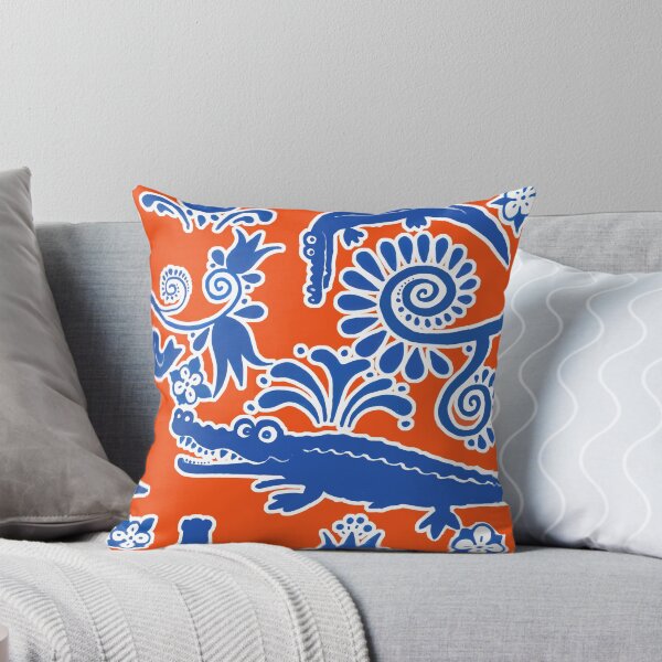 Item preview, Gator Toile Orange and Blue designed and sold by jwintercollins.