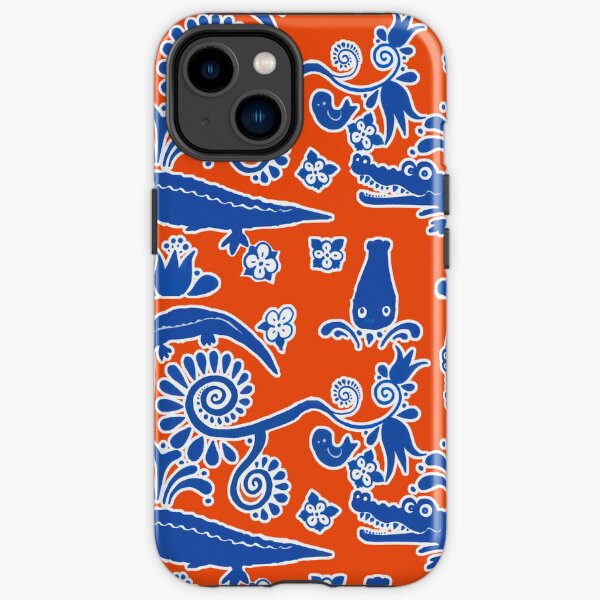 Gator Toile Orange and Blue iPhone Tough Case