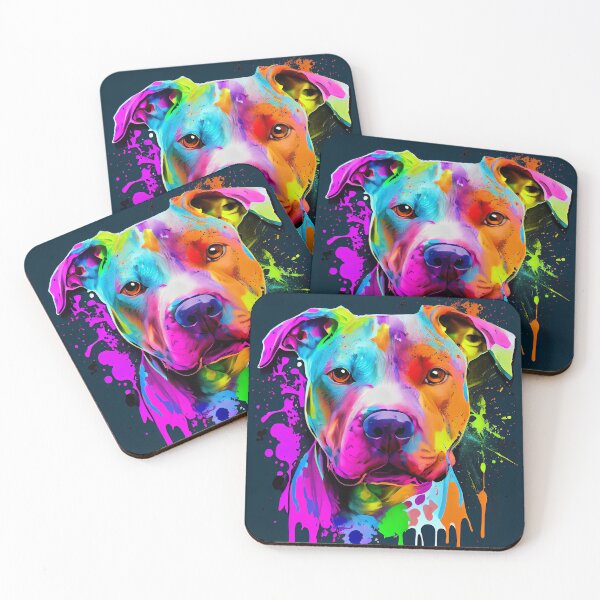 Item preview, Colorful Pitbull dog portrait. designed and sold by Quiki.