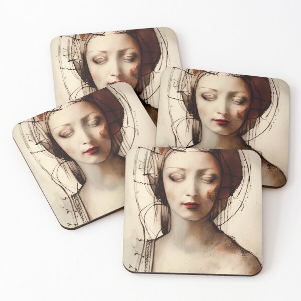 Item preview, Beautiful and graceful Renaissance women in neutral colors inspired by Leonardo Da Vinci designed and sold by Gracie Tracy.