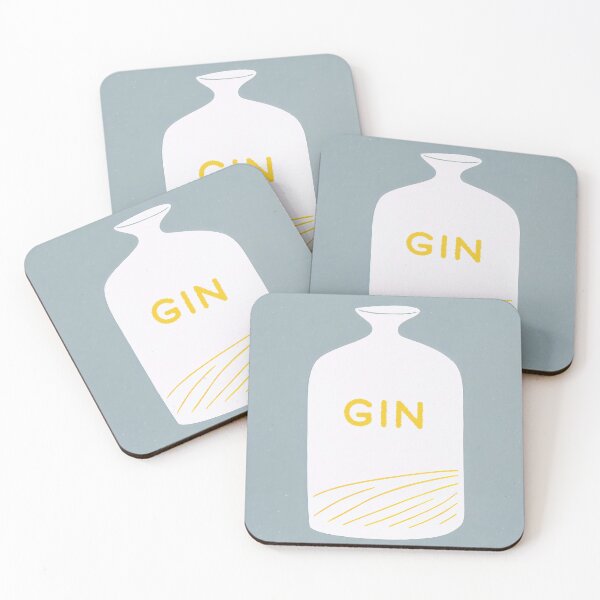 Item preview, Grey Gin Bottle Minimalistic Modern Art designed and sold by PinkNomad.