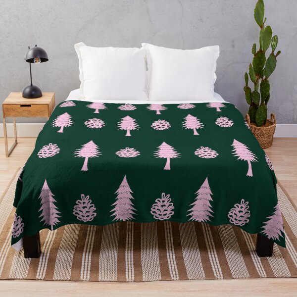 Item preview, Pine Trees, Pinecones, Pink and Green, Large Pattern designed and sold by SpruceGooseCo.
