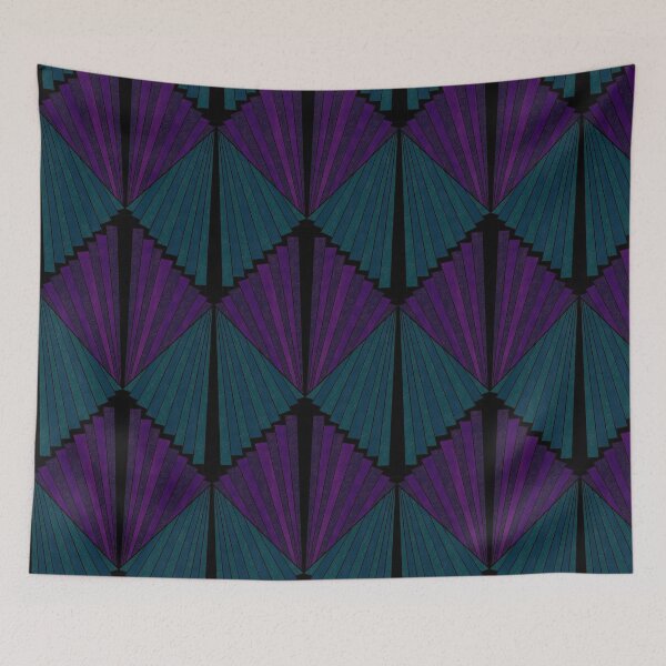 Item preview, Amethyst and Emerald Art Deco Fans  designed and sold by dKarthdesign.
