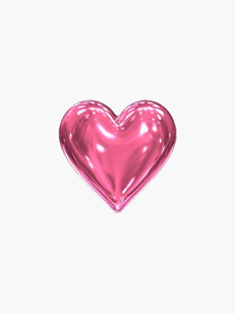 3D Chrom Herz Sticker