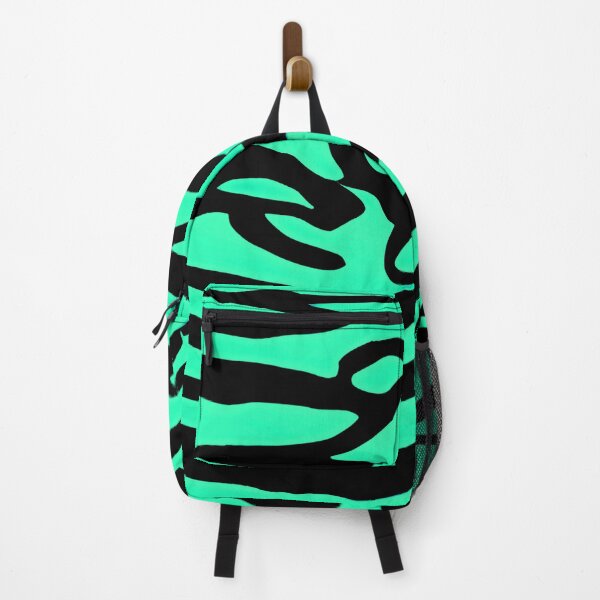 Item preview, Turquoise and Black Abstract Zebra Stripes designed and sold by asurtiumgreen.