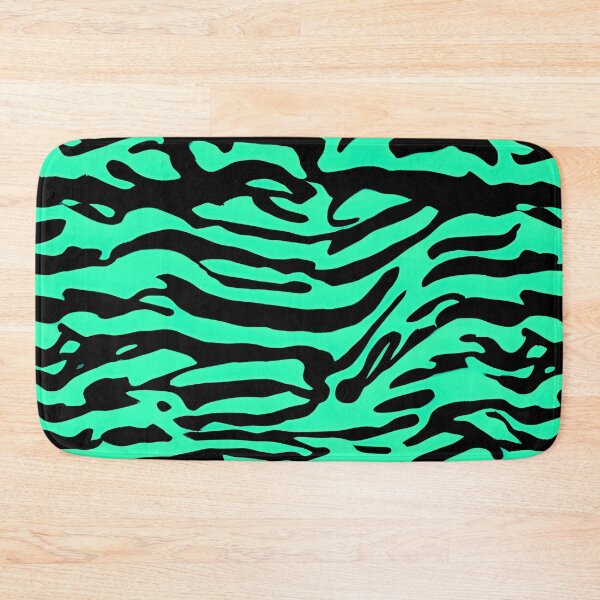 Item preview, Turquoise and Black Abstract Zebra Stripes designed and sold by asurtiumgreen.