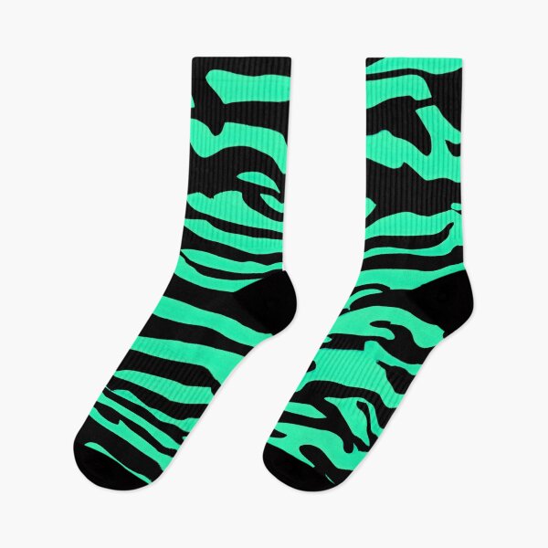 Item preview, Turquoise and Black Abstract Zebra Stripes designed and sold by asurtiumgreen.