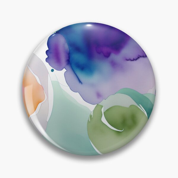 Item preview, vibrant water color design in blue, green and purple designed and sold by yabutatu.