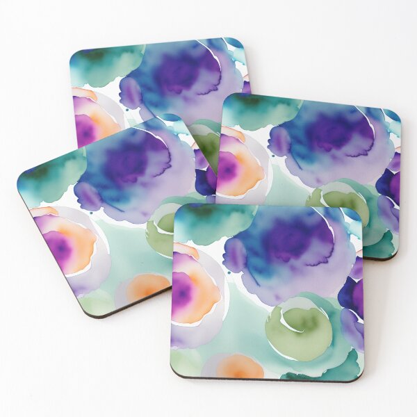 Item preview, vibrant water color design in blue, green and purple designed and sold by yabutatu.