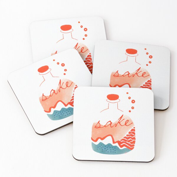 Item preview, Korean Sake Moment Asian Bottle Modern Art designed and sold by PinkNomad.