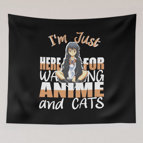 Item preview, I'm Just here for watching Anime and Cats Manga designed and sold by Merchandiser099.
