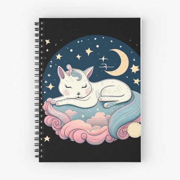 Item preview, cat -unicorn A playful kitten lying on a bed of soft clouds designed and sold by MSDream Art ✔️.