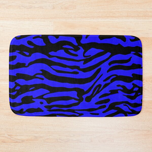Item preview, Blue and Black Abstract Zebra Stripes designed and sold by asurtiumgreen.