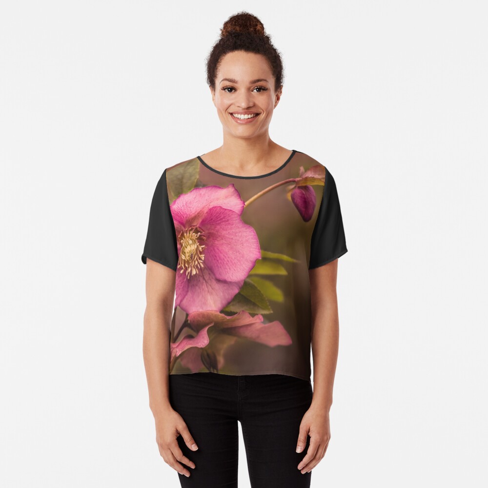 Christmas Rose Chiffon Top