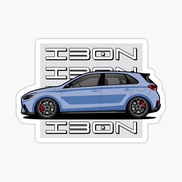 i30N Side Engine Red Sticker for Sale by IssKa