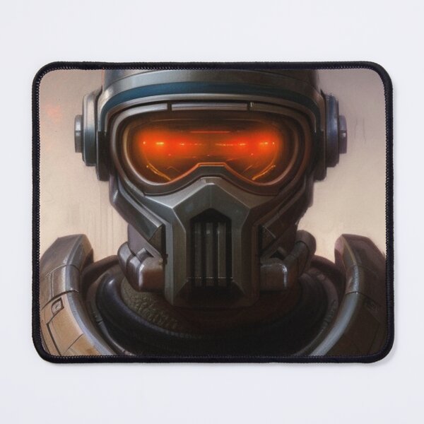 Item preview, cyber warrior with glowing combat goggles designed and sold by rommir.