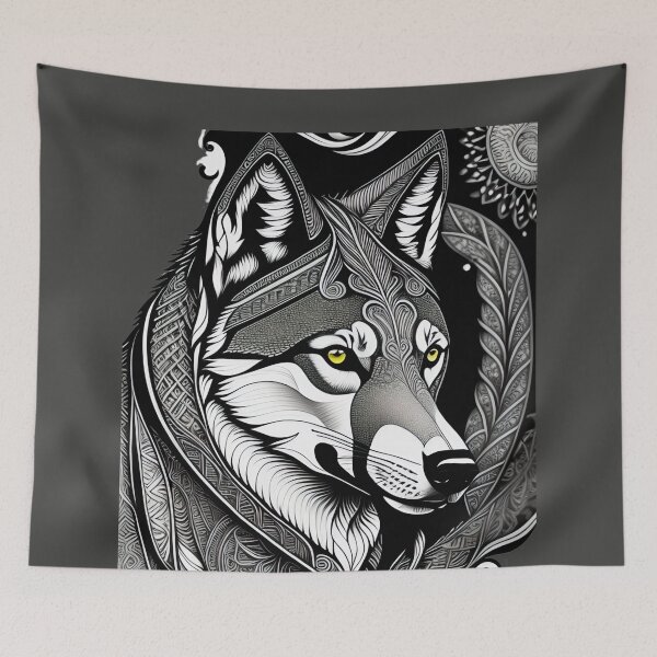 Item preview, Wild Beauty: A Grey and Black Wolf  designed and sold by Athena Milonas.