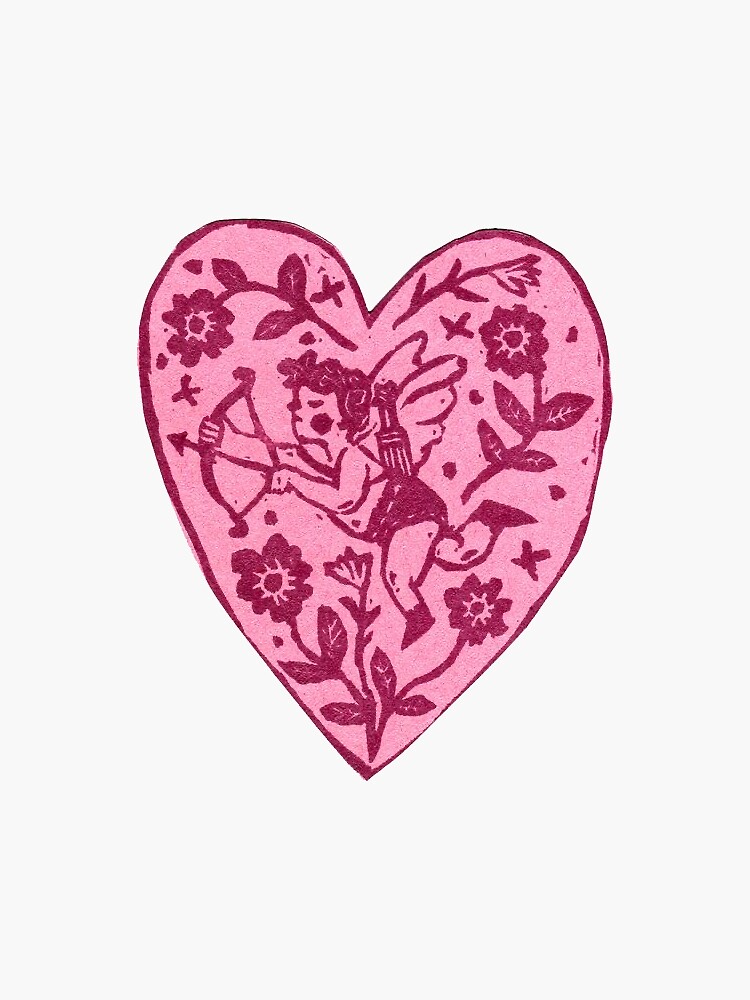 Pink Heart Stickers Sticker for Sale by hilbend