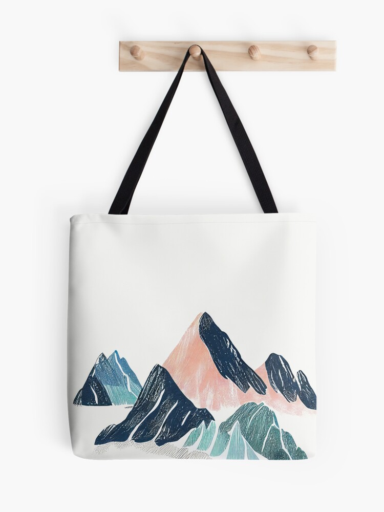 Pastel Mountains Sunrise Minimalistic Modern Art Tote Bag for Sale by  PinkNomad