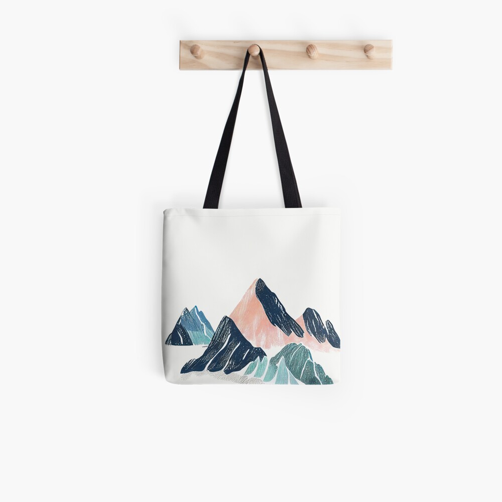 Pastel Mountains Sunrise Minimalistic Modern Art Tote Bag for Sale by  PinkNomad