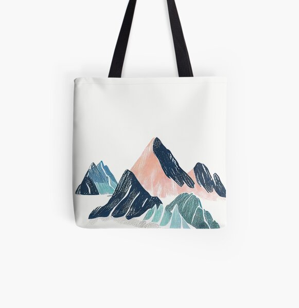 Pastel Mountains Sunrise Minimalistic Modern Art | Tote Bag