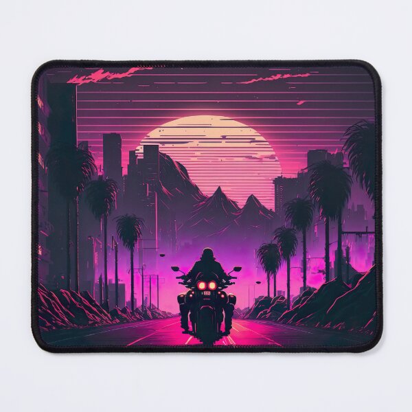 Item preview, Lonely Biker Riding Into The Synthwave Sunset designed and sold by Nightarcade.