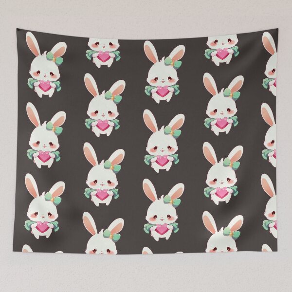 Item preview, Cute Little Bunny with Pink Heart designed and sold by lelixart.