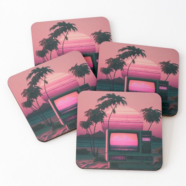 Item preview, Vaporwave Beach designed and sold by AI Dream Journal.