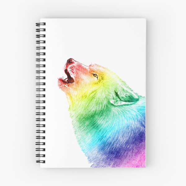 Item preview, Howling wolf head - rainbow colorized version 1 designed and sold by SylvieG18.