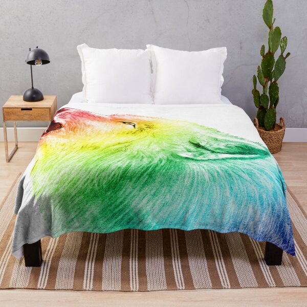 Item preview, Howling wolf head - rainbow colorized version 1 designed and sold by SylvieG18.