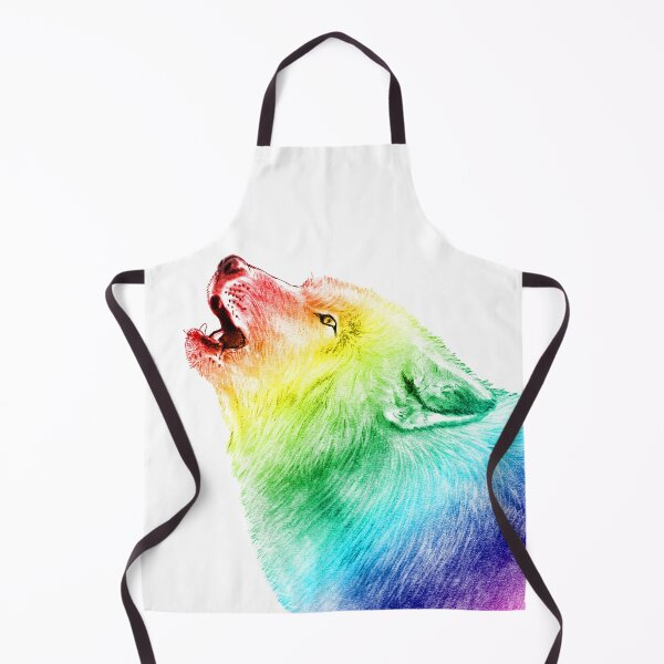 Item preview, Howling wolf head - rainbow colorized version 1 designed and sold by SylvieG18.