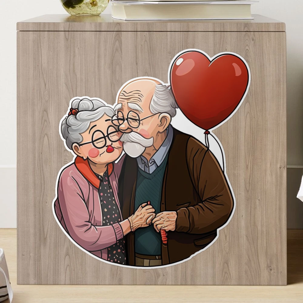 Grandparents couple sharing some love.