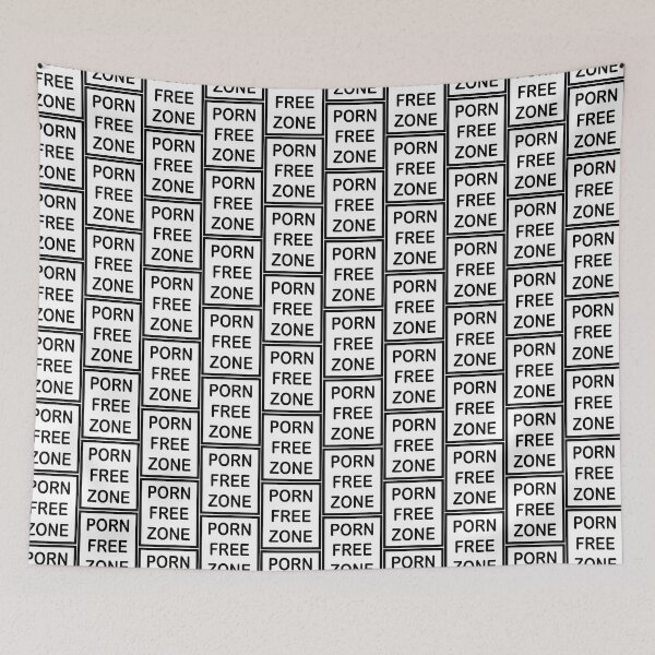 Item preview, Porn Free Zone (black letters) designed and sold by matamuaart.