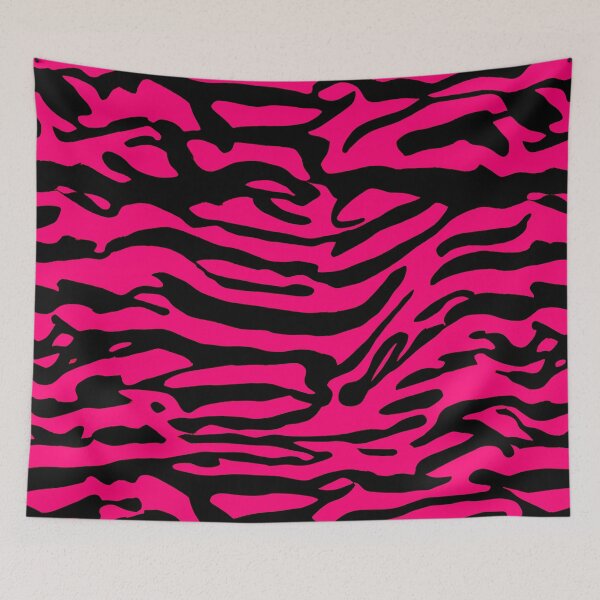 Item preview, Magenta and Black Abstract Zebra Stripes designed and sold by asurtiumgreen.