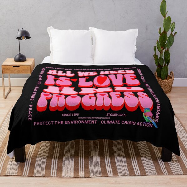 Item preview, PMD00366 Progressive Movement Designs All We Need Is Love and Progress for any day or Valentines Valentine for progressives  designed and sold by ProgressiveLeft.