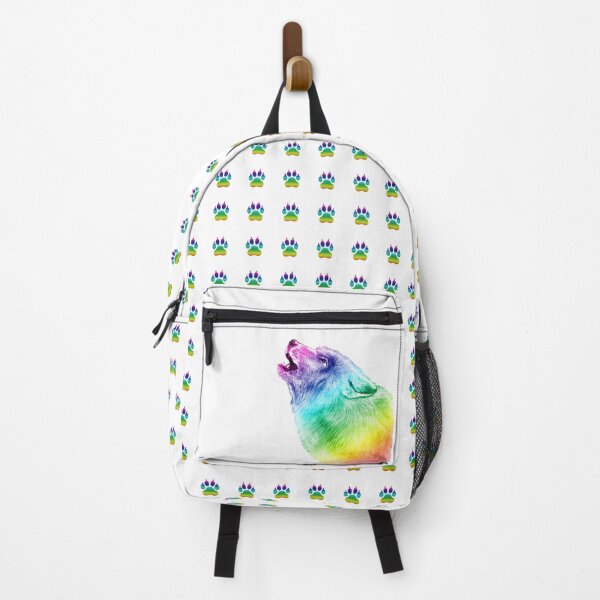 Item preview, Howling wolf head - rainbow colorized version 2 designed and sold by SylvieG18.