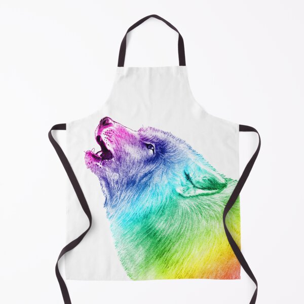 Item preview, Howling wolf head - rainbow colorized version 2 designed and sold by SylvieG18.