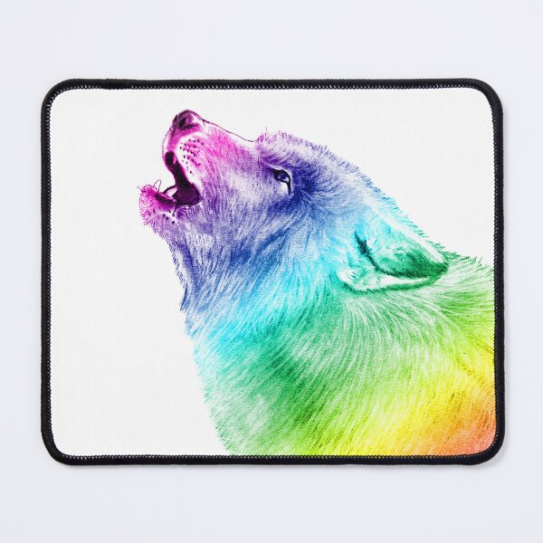 Item preview, Howling wolf head - rainbow colorized version 2 designed and sold by SylvieG18.