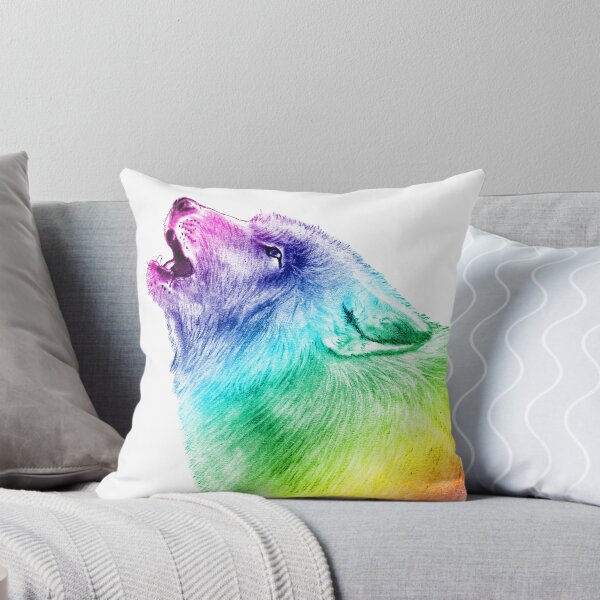 Item preview, Howling wolf head - rainbow colorized version 2 designed and sold by SylvieG18.