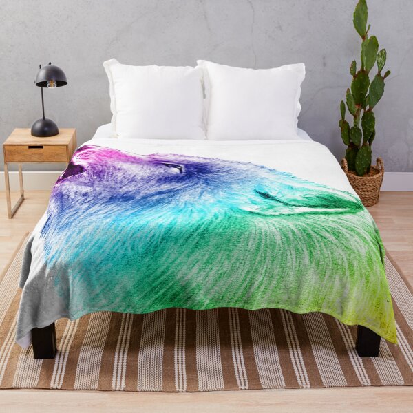 Item preview, Howling wolf head - rainbow colorized version 2 designed and sold by SylvieG18.